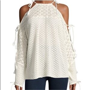 See by Chloe crochet top in cloud dancer